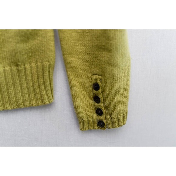 Eddie Bauer Cotton ANGORA Rabbit Hair Nylon Sweater M Medium green pullover soft - Picture 4 of 7